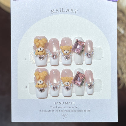 Cute Animal-Inspired Press-On Nail Art Set Acalora
