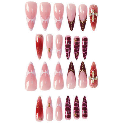 Glamorous Decorative Stiletto Press-On Nail Set Acalora