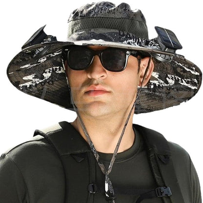 Sun Hat with Solar-Powered Fan and Wide Brim Skanto