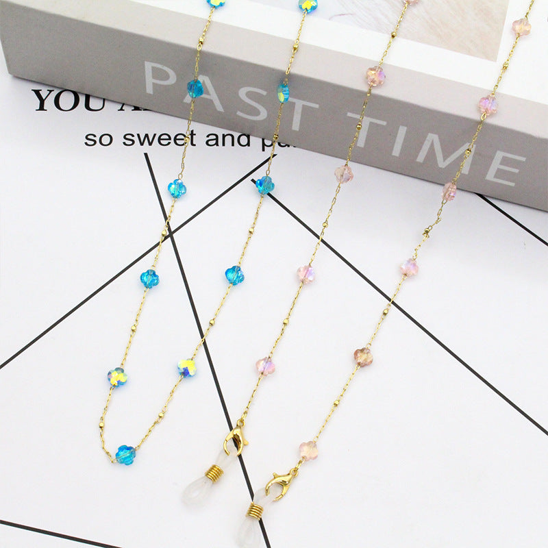 Elegant Crystal-Designed Eyewear Chain Acalora