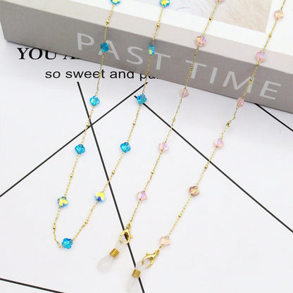 Elegant Crystal-Designed Eyewear Chain Acalora