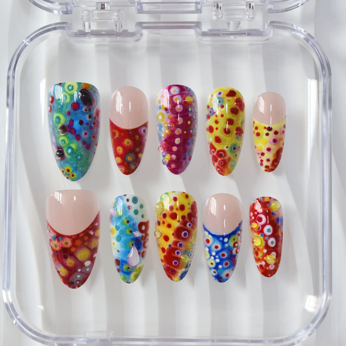 Colorful Artistic Press-On Nail Set Acalora