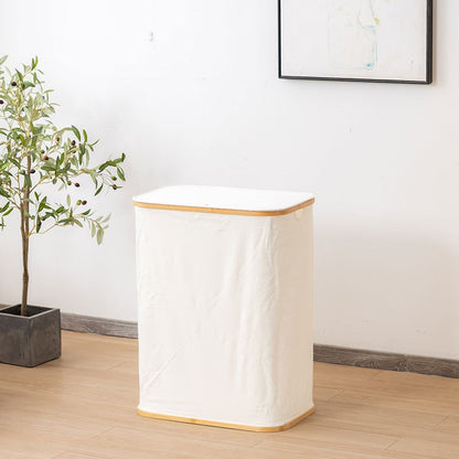 High-quality laundry container with practical and modern bamboo lid Acalora