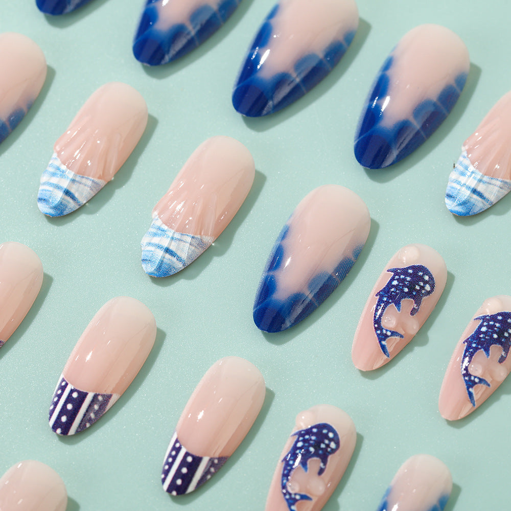 Creative art nails in maritime style Acalora