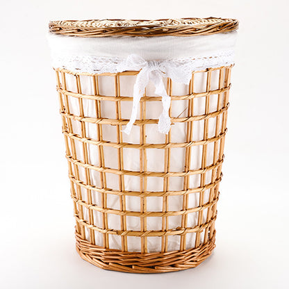 High-quality round laundry basket with lid