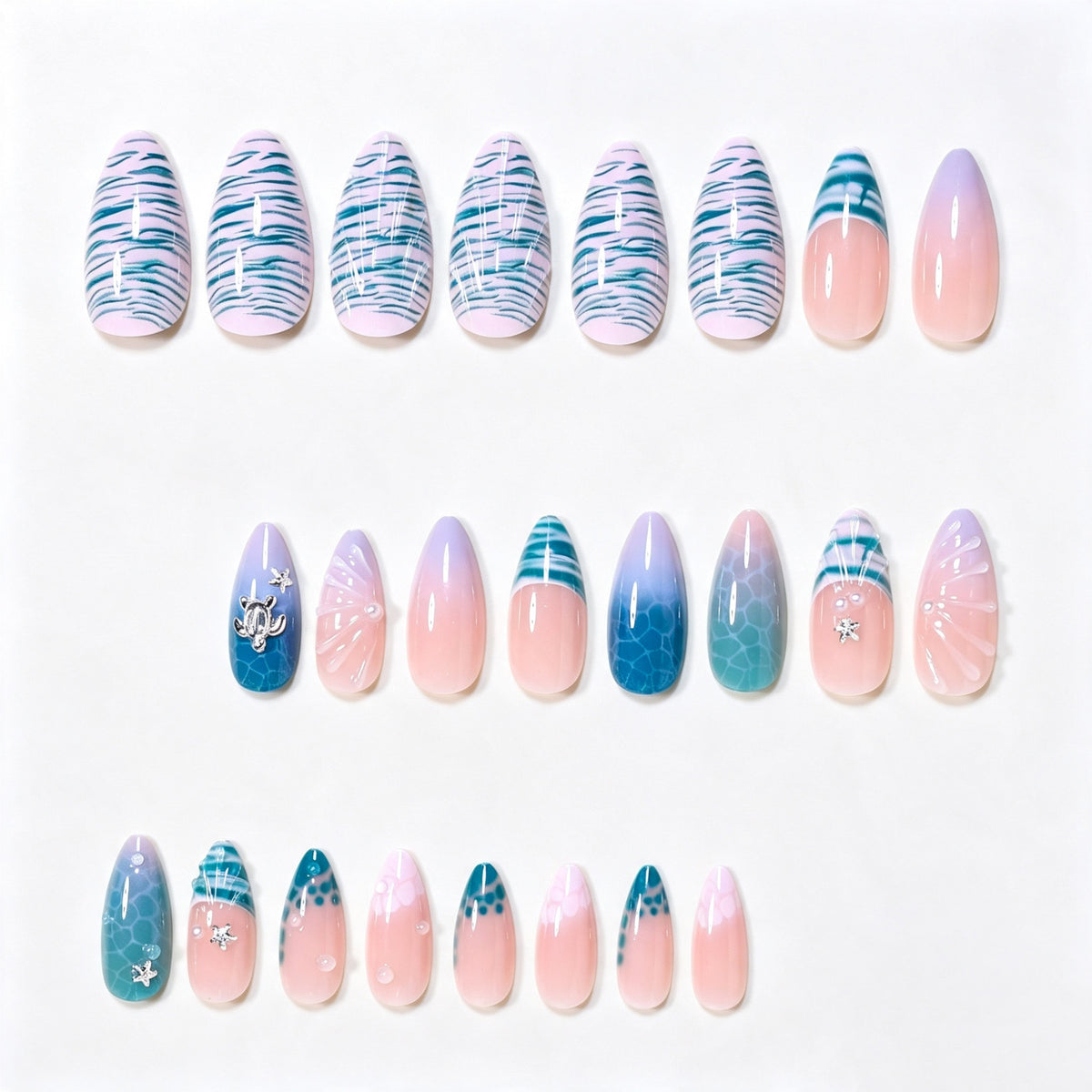 Ocean-Inspired Nail Art Design Set Acalora