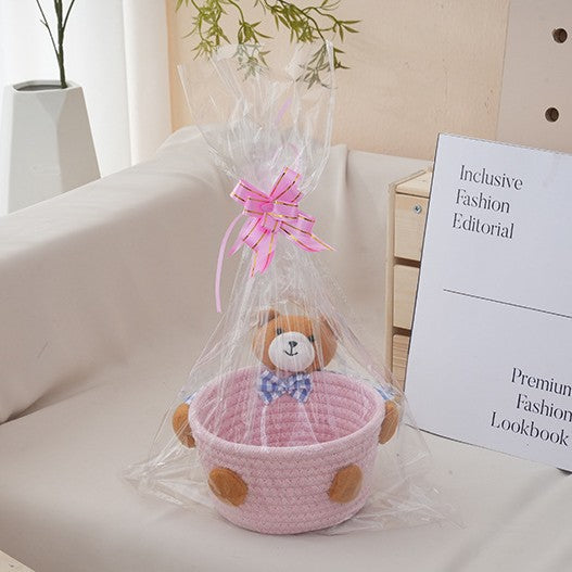 Cozy storage basket with bear motif Acalora