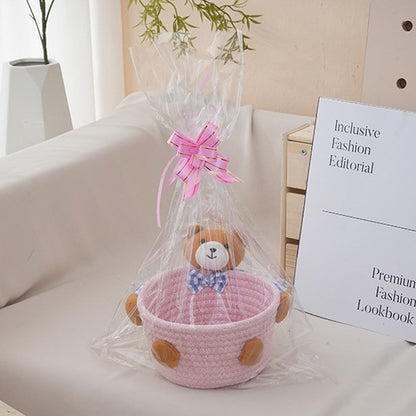 Cozy storage basket with bear motif Acalora