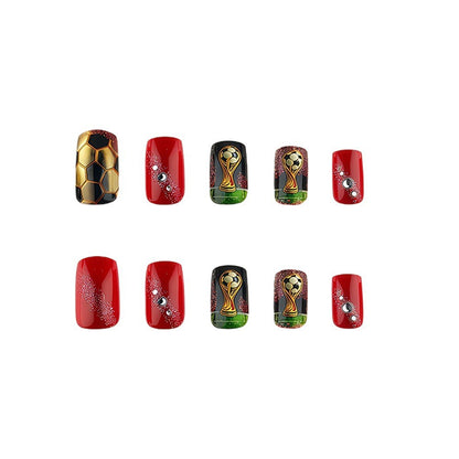 Sports-themed design artificial nails Acalora