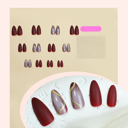 Elegant Press-On Nail Set with Artistic Floral and Glossy Designs Acalora