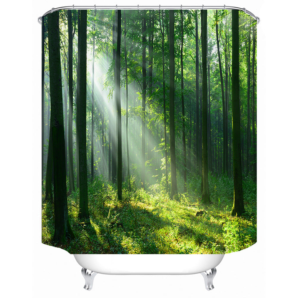 Scenic Garden Print Shower Curtain