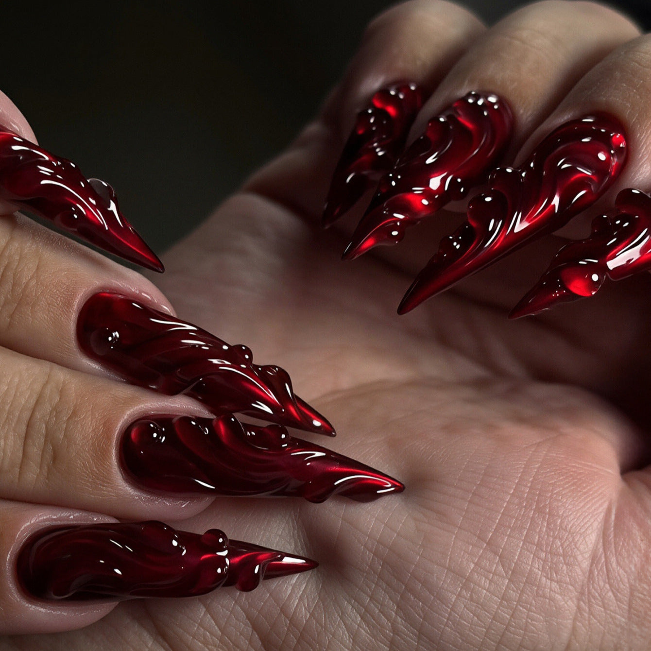 Artistic Stiletto Nail Art Extensions Acalora