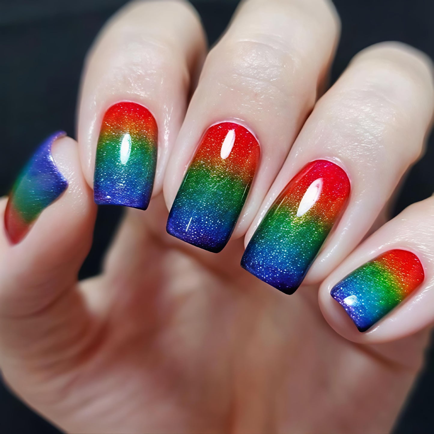 Gradient Glitter Nail Art Acalora