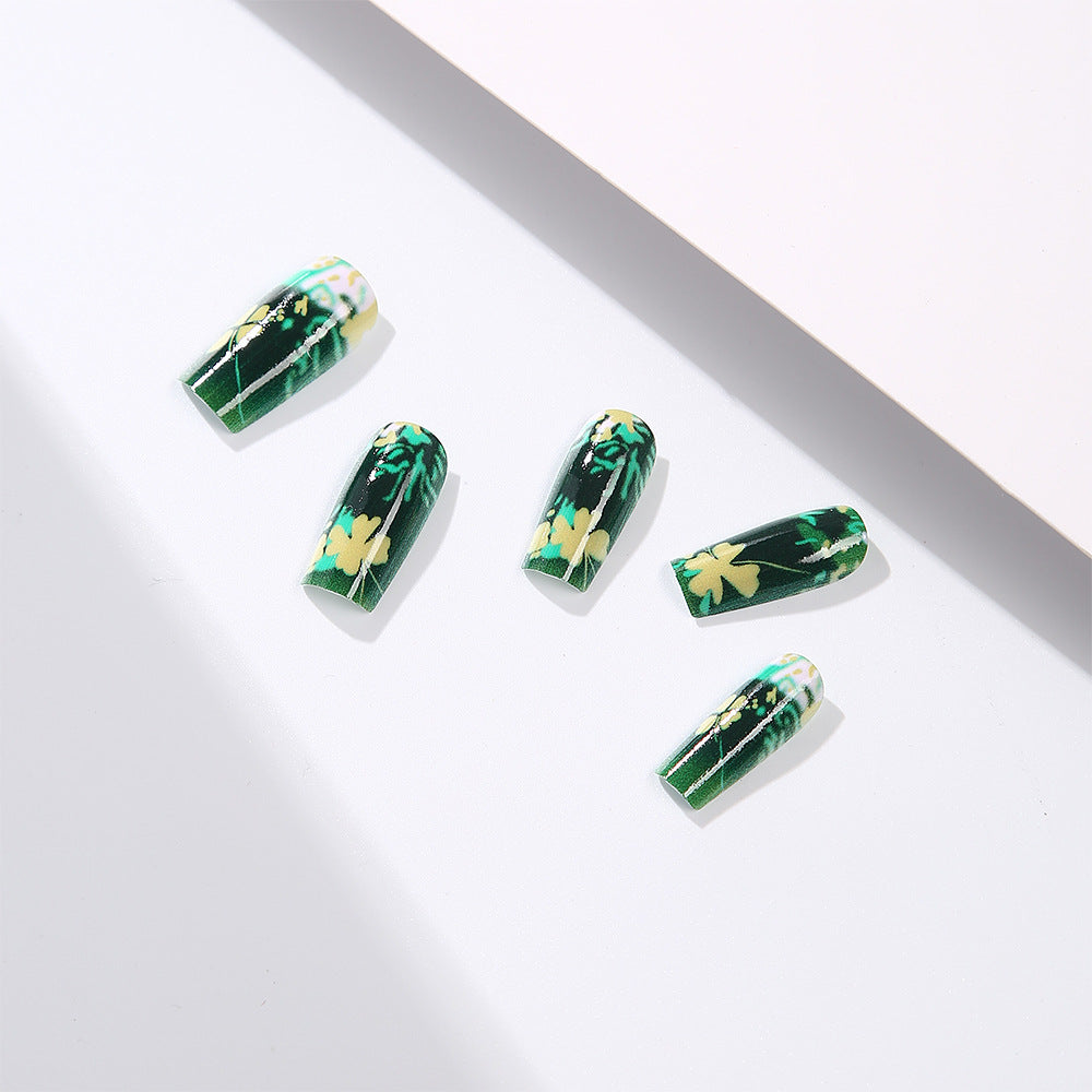Botanical Design Acrylic Nails Acalora