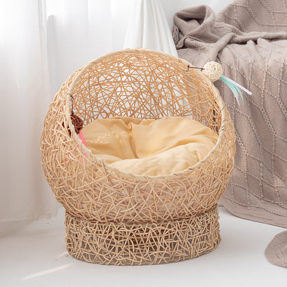 Modern Whimsical Woven Pet Bed Acalora