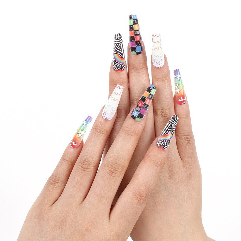 Luxury style artificial nails with intricate decorations Acalora
