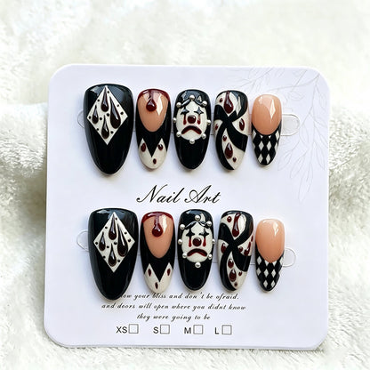 Artistic Press-On Nail Art Set with Intricate Patterns Acalora