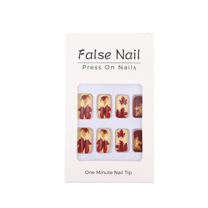Artificial Nail Set with autumn leaves and various designs Acalora