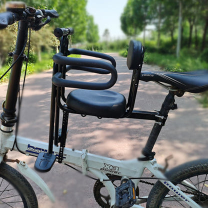 front-mounted padded toddler bike passenger seat with safety ring and adjustable universal bracket Bowlift