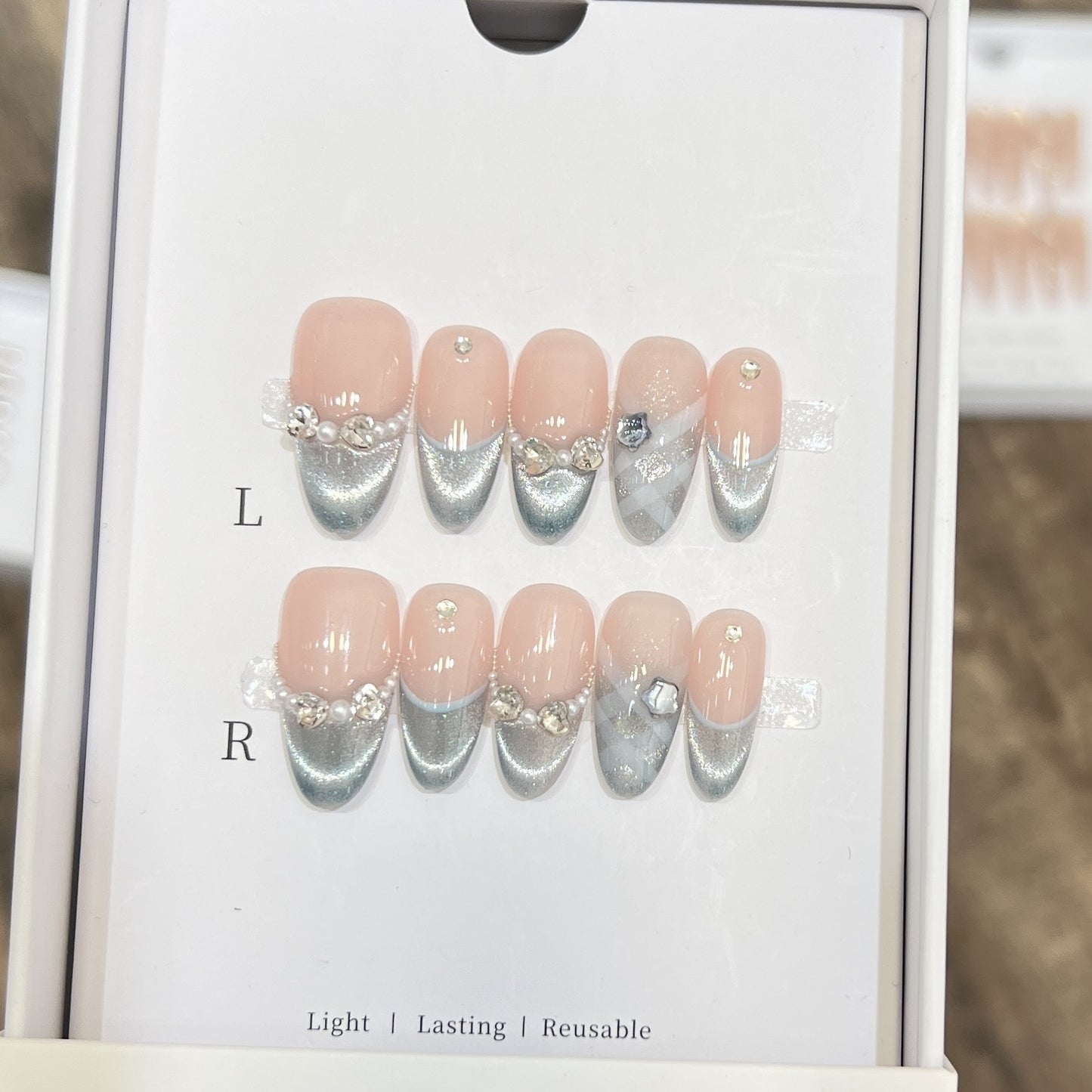 Elegant Reusable French Tip Press-On Nail Set Acalora