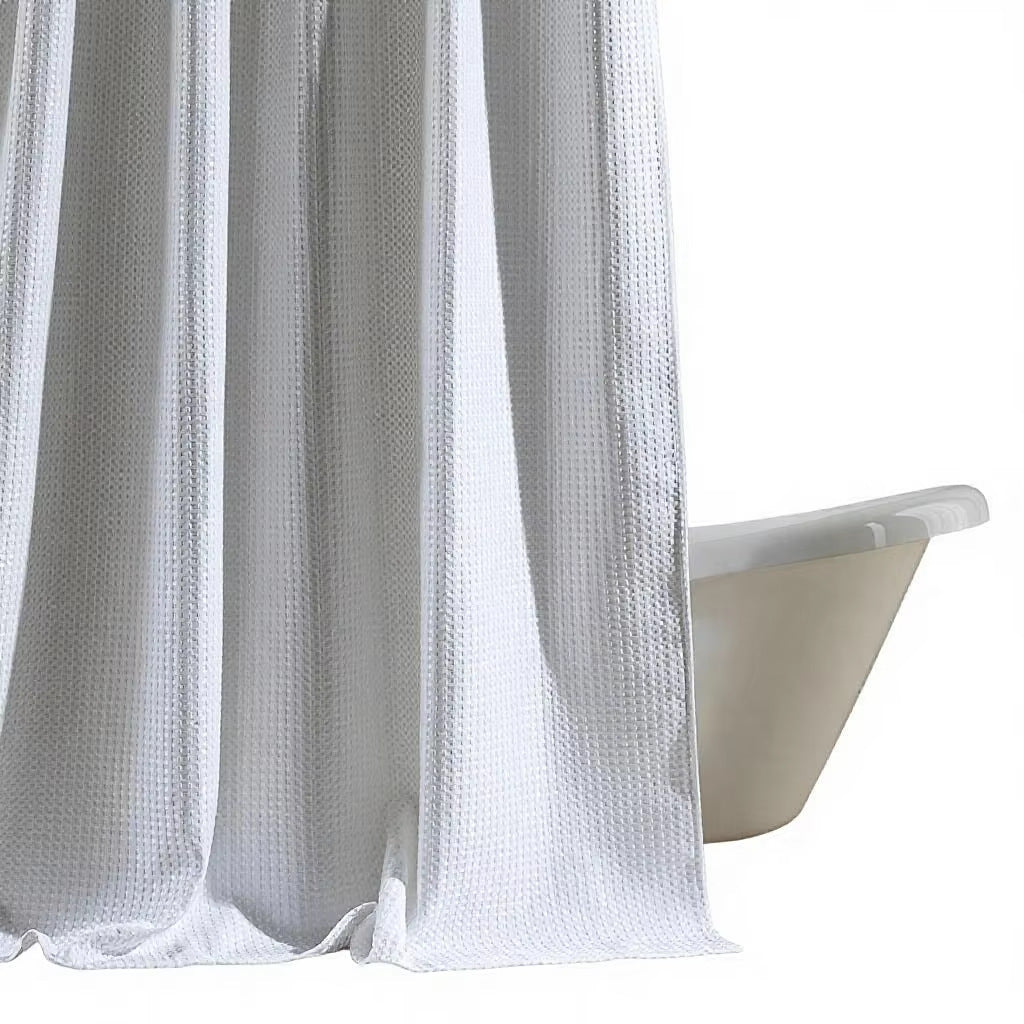 Textured Waffle Shower Curtain