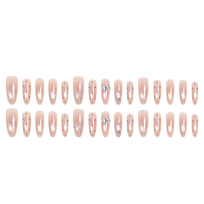 Artificial nail set with sparkling glitter and elegant jewelry details Acalora