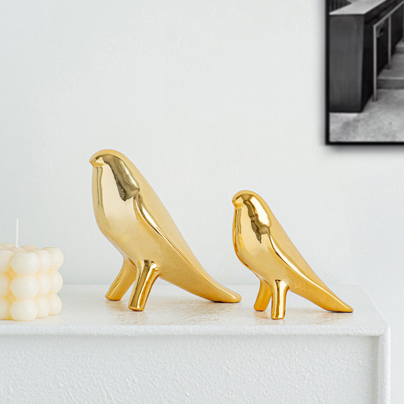 Elegant Artificial Ceramic Bird Sculpture Acalora