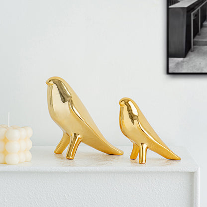 Elegant Artificial Ceramic Bird Sculpture Acalora