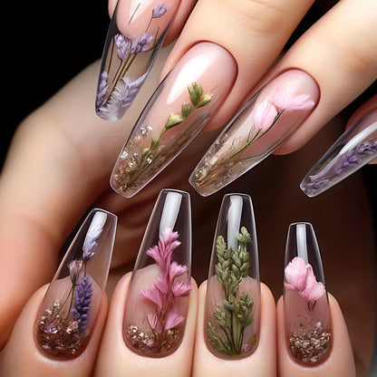 Floral Dipped Nail Art Acalora