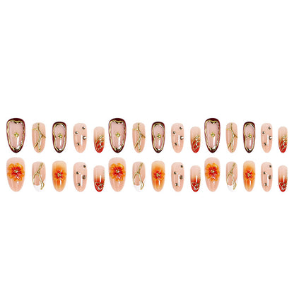 Nail art set with floral accents and glitter elements Acalora