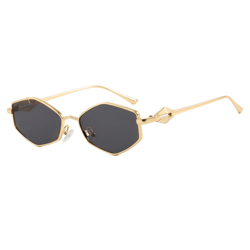 Women's geometric sunglasses with protective UV filter and high-end metal frame Karnz