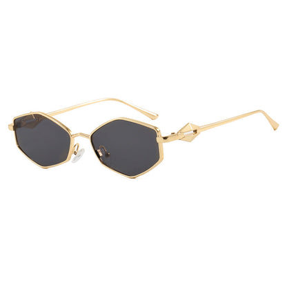 Women's geometric sunglasses with protective UV filter and high-end metal frame Karnz