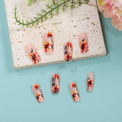 Artificial nails with exclusive floral design Acalora