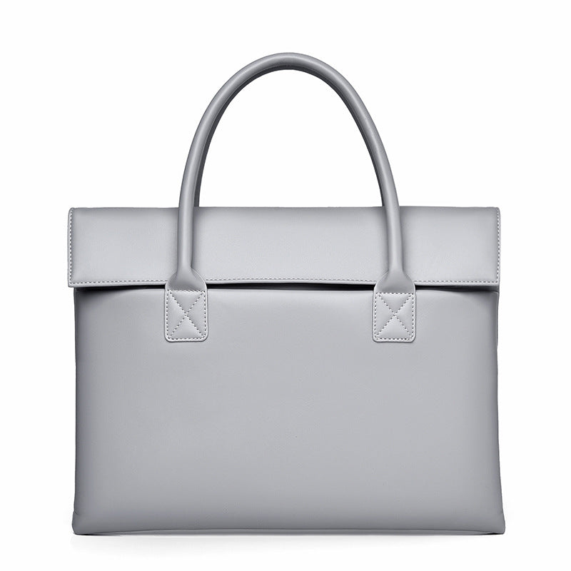 Elegant Structured Leather Office Tote Bag Acalora
