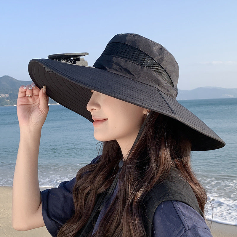 wide-brimmed outdoor sun hat with UV protection, breathable mesh, and adjustable chin strap Bowlift