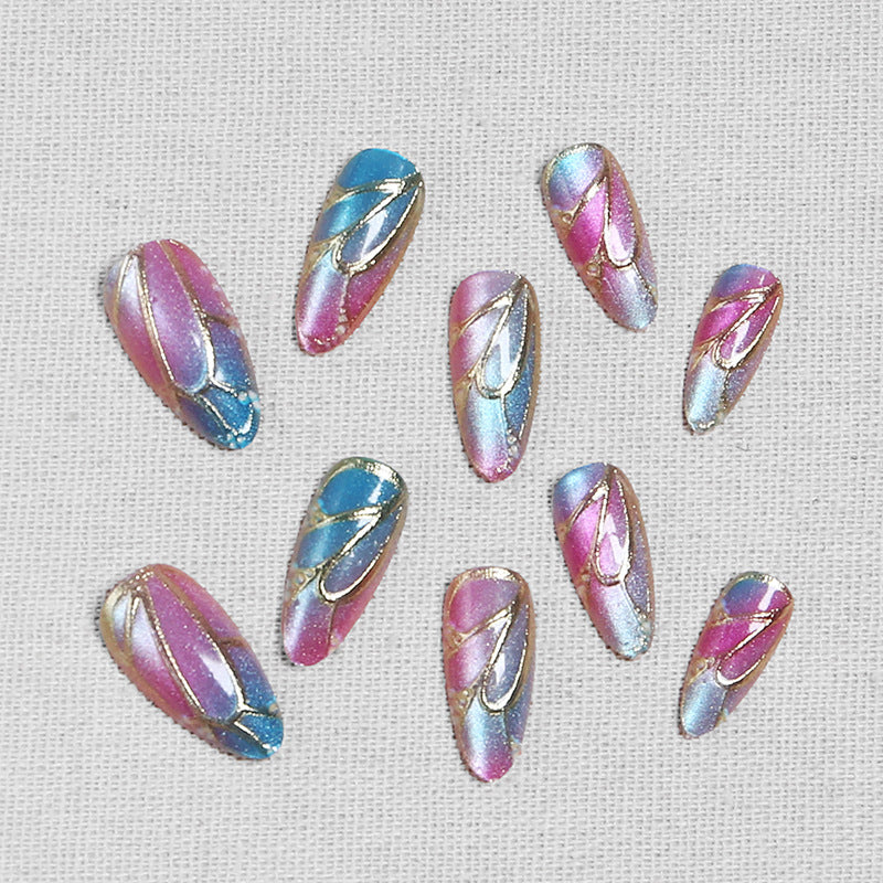 Artificial nails in elegant design with floral watercolor motif Acalora