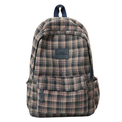 Checked Patterned Casual School Backpack Bowlift