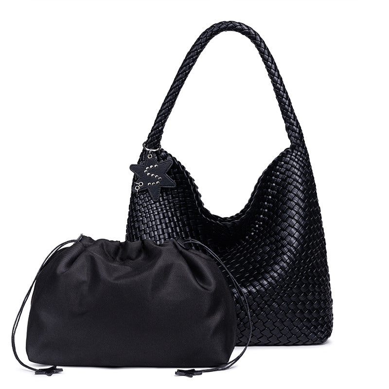Braided Vegan Leather Hobo Handbag Acalora