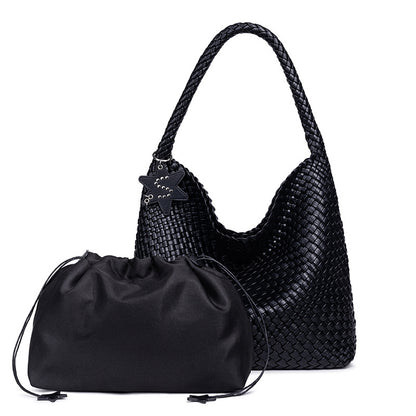 Braided Vegan Leather Hobo Handbag Acalora