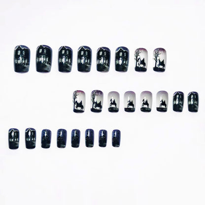 Artistic Night Scene Nail Art Acalora