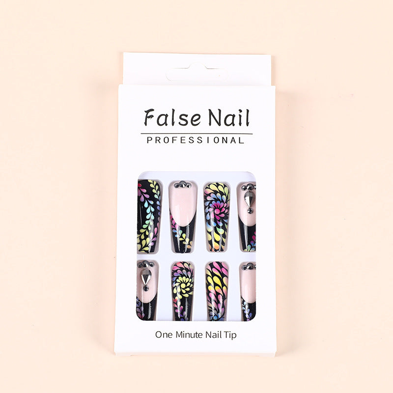 Art nails with colorful floral patterns Acalora