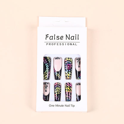 Art nails with colorful floral patterns Acalora