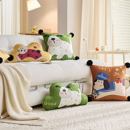 Decorative Rabbit Graphic Throw Pillow