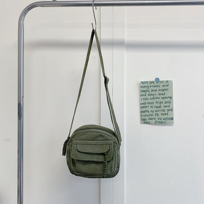 Compact Corduroy Crossbody Bag Acalora