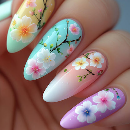 Floral Themed 3D Nail Art Acalora
