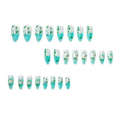 Floral Elegant Acrylic Nail Art Acalora