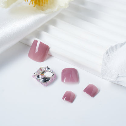 Elegant Glossy French Tip Press-On Nails Acalora