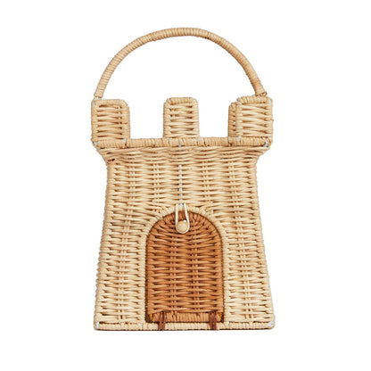 Castle-Shaped Woven Storage Basket Acalora