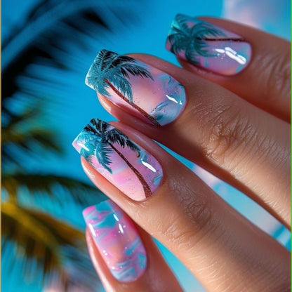 Artificial nails in tropical palm design Acalora