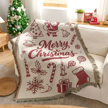 Cozy Playful Holiday-Themed Throw Blanket